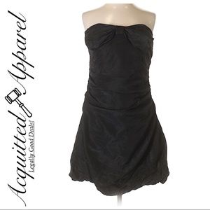 Kay Unger | Strapless SILK Cocktail Dress Black
